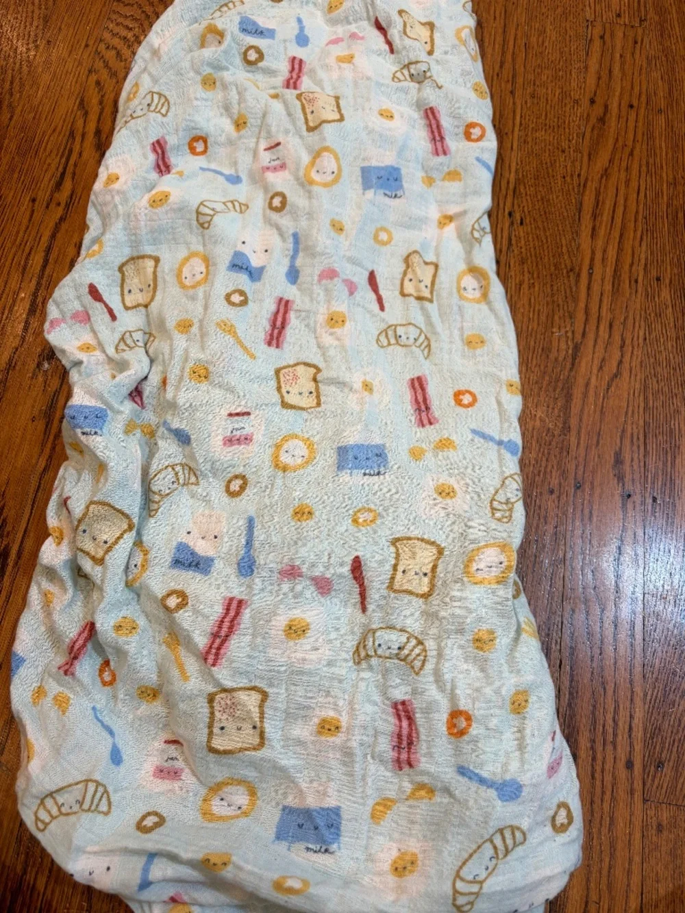 Loulou Lollipop Muslin Fitted Crib Sheet - Breakfast Blue